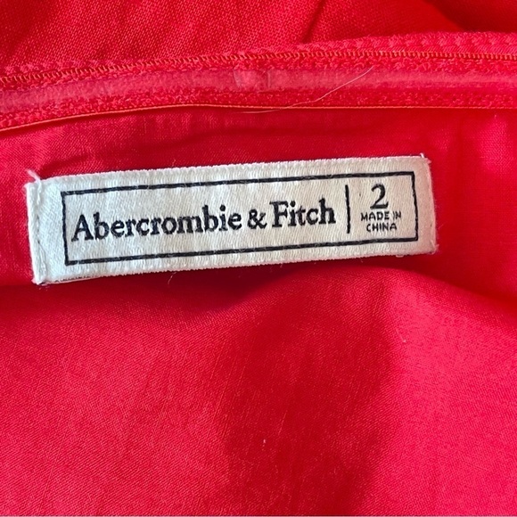 Abercrombie & Fitch Women’s Red Lined Dress Size 2 Off The Shoulders Cocktail - Picture 9 of 10